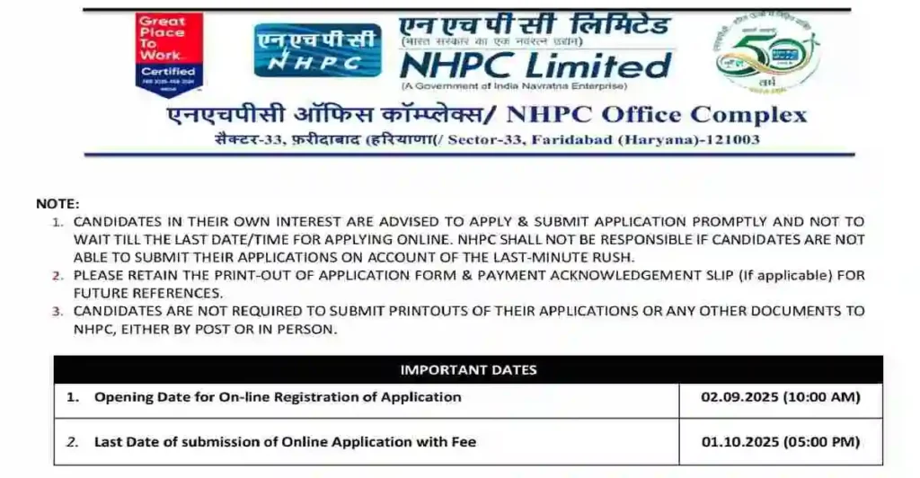 NHPC Recruitment 2025